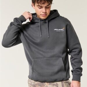 Hollister Charcoal Gray Logo Pullover Hoodie
